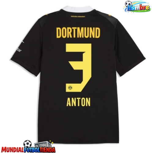 Camiseta Borussia Dortmund Waldemar Anton #3 Segunda Equipación Replica 2026-27 mangas cortas